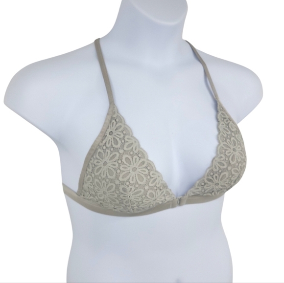 Victoria Secret Womens Gray Floral Bralette Racerback Size L - Picture 4 of 14